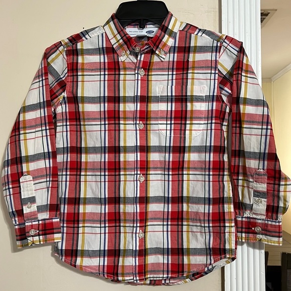 Old Navy Boys Small (6/7) Plaid Button Down Shirt - Picture 1 of 4